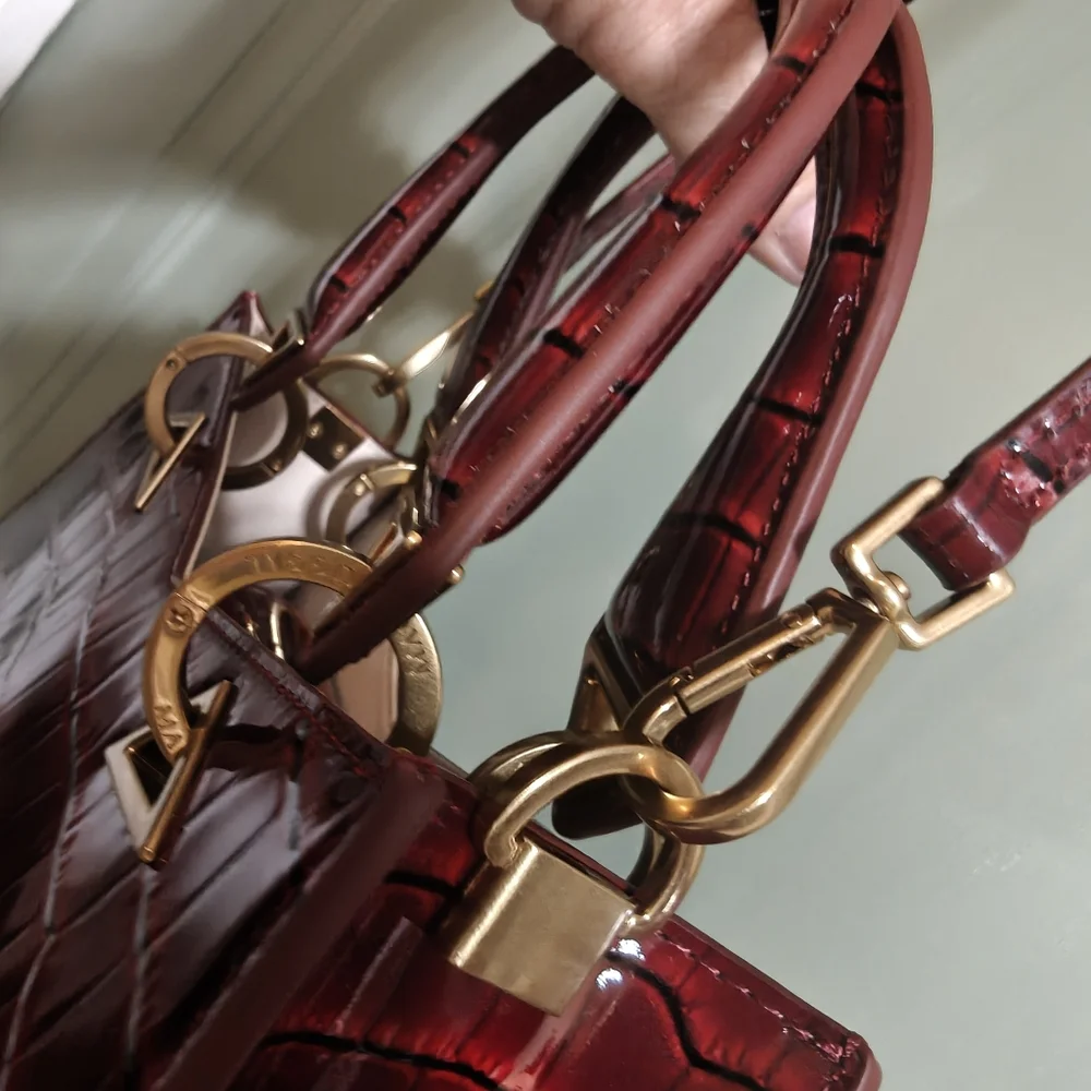 Mac Duggal Croc Crossbody Handbag New - Picture 11 of 12